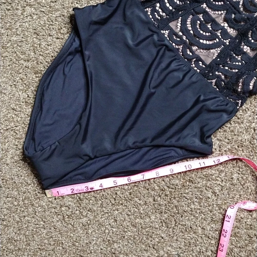 NWT PQ Mid High Neck Lace One Piece Swimsuit - Picture 7 of 15